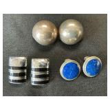 Sterling & 90% Silver, Lapis Lazuli Earrings.