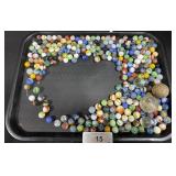 Lot Of Glass Swirl & Clay Marbles.
