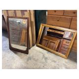 (2) Vtg Wall Hanging Mirrors.
