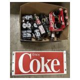 Coca-Cola Advertising Sign & PSU Bottles.