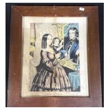 Repro Of N. Currier "Look At Papa" Lithograph.