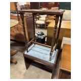 Upholstered Piano Bench, Side Table.