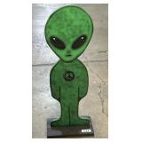 Wooden Alien Display Sign Figure.