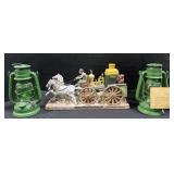 2 Kerosene Lanterns, "Going To The Fire" Decanter.