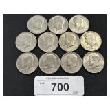 11 1971-1986 Kennedy Half Dollars.