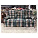 Plaid Reclining Sofa.