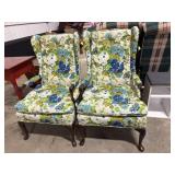 (2) Vtg Floral Upholstered Armchairs.