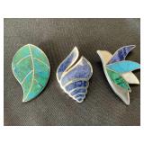 95% Silver Turquoise & Lapis Lazuli Pendants.