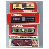 Lionel Caboose, Box Car, Reefer & Pickle Car.