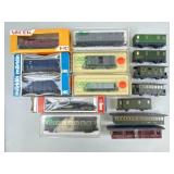 Boxcars, Passenger Cars and Train Parts.