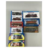 NOS Train Engine & Cars, Cabooses, Box Cars.