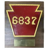 Cast Iron PRR Mountain Smokebox Number Plate.