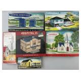 Plasticville Model Kits, Cathedral, Hospital,
