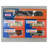 Roco Engine, Tender, Hoppers, Sliding Door Cars.