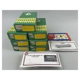 Model Box Cars, Flat Bed, Tanker Car, Signs.