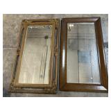 Pair Of Large Antique Wall-Hanging Mirrors.