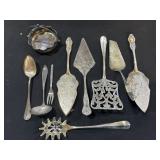 Various Silver Plate Utensils & Candy Dish,