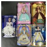 NOS Disney Holiday Princess Barbies.