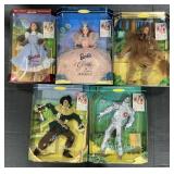 5 NOS Wizard Of Oz Barbies.