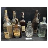 5 Vintage Whiskey Bottles, Snow Crest Bottle.
