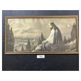 Framed Christ On Mount Olive Print.
