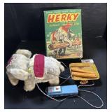 Vintage Remote Control Herky Elephant Toy W/ Box.
