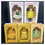 5 Vintage Dakin Ginny Dolls W/ Boxes