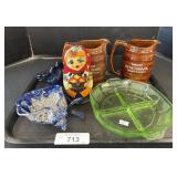 Seagrams Pitchers, Uranium Plate, Ceramic Shell
