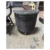 Vtg Woven Half-Moon Hall Table.