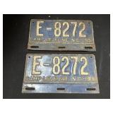 Pair Of Vintage 1951 License Plates.