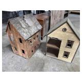 (2) Primitive Wooden Doll Houses.
