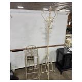 Wrought Iron Hall Tree & Side Shelf.