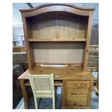 Knotty Pine Computer Desk & Chest Of Drawers.;