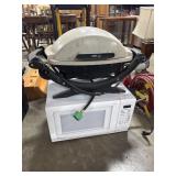 Weber Gas Grill, Magic Chef Microwave.