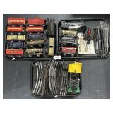Vintage Marx Train Cars, Engine & Tracks.