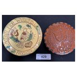 Breininger Redware Plate & JCS Redware Trivet.