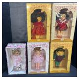 5 Vintage Dakin Ginny Dolls.