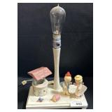 Wooden Jack & Jill Table Lamp.