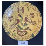 Breininger Pa Redware Distelfink Wedding Plate