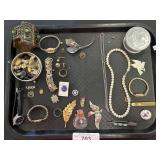 Sterling Silver Brooch & Pin, Costume Jewelry.