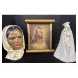 Religious Photo, Angel Statue, Lady Head Bust.