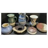 Hand Thrown Pottery Vases, Pitchers, Plates.