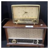 Zenith Turning Radio, Telechron Clock & Radio.