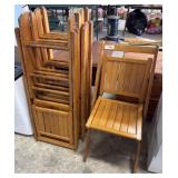 (4) Mid Century Modern Slatted Folding Chairs.