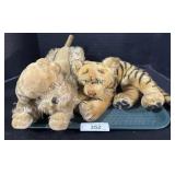 Steiff Like Tiger & Poodle Stuffed Animal.
