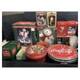 Coca Cola Adv, Clock, Figures, Trinket Boxes.