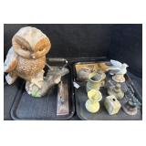 Owl Statue, Sad Irons, Lamp Bases, Vases.