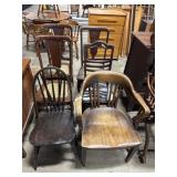 (6) Oak & Can Side Chairs.