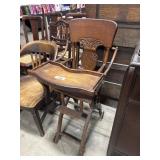 Vtg Oak & Cane HighChair.