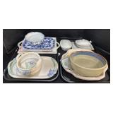 Large Lot Of Serving Trays & Bowls.